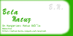 bela matuz business card